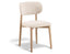Oskar Dining Chair - Natural - Ivory Cream Fabric