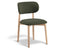 Oskar Dining Chair - Natural - Hunter Green Fabric