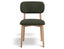 Oskar Dining Chair - Natural - Hunter Green Fabric