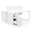 2 Seater 160cm Office Desk  With Privacy Screen - White - Upgraded Legs
