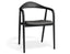 Arki Armchair - Black Ash with Pad - with Vintage Grey Vegan Leather Cushion