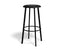 Atlas Bar Stool - Black - Vintage PU Seat - 75cm Bar Height - Vintage Black Seat