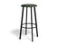 Atlas Bar Stool - Black - Vintage PU Seat - 75cm Bar Height - Vintage Green Seat