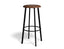 Atlas Bar Stool - Black - Vintage PU Seat - 75cm Bar Height - Vintage Tan Seat