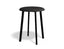 Atlas Low Stool - Black - Fabric Seat - 46cm Low Height - Grey Fabric Seat