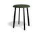 Atlas Low Stool - Black - Vintage PU Seat - 46cm Low Height - Green PU Seat