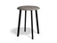 Atlas Low Stool - Black - Vintage PU Seat - 46cm Low Height - Grey PU Seat