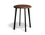 Atlas Low Stool - Black - Vintage PU Seat - 46cm Low Height - Green PU Seat