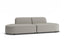 Atticus Modular Sofa - Config L Curved Open Ends - Oyster Grey