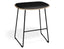 Elva Low Stool - Natural Seat - Black Pad - Black Frame