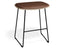 Elva Low Stool - Natural Seat - Tan Pad - Black Frame