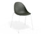 Pebble Chair Olive Green with Shell Seat - 4 Post Stackable - Black