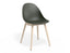 Pebble Chair Olive Green with Shell Seat - 4 Post Stackable Base - White