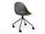 Pebble Chair Olive Green with Shell Seat - Pyramid Fixed Base - Black
