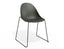 Pebble Chair Olive Green with Shell Seat - 4 Post Stackable - Black