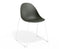 Pebble Chair Olive Green with Shell Seat - 4 Post Stackable - Black