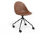 Pebble Chair Tan Upholstered Vintage Seat - Pyramid Fixed Base with Castors - Black