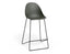 Pebble Olive Green Stool Shell Seat - Counter Stool 65cm Seat - White Base