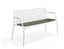 Roku Garden Bench 125cm - Outdoor - White - Chair with Green Cushion