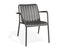 Roku Lounge Chair - Outdoor - Charcoal - Chair with Granite Grey Cushion