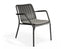 Roku Lounge Chair - Outdoor - Charcoal - Chair with Sandy Grey Cushion