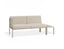 Seville Config E - 2 Seater Sofa - Latte - Outdoor - Husk Cushions + End Cushion + Teak Top