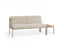 Seville Config E - 2 Seater Sofa - Latte - Outdoor - Husk Cushions + End Cushion + Teak Top