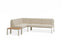 Seville Config H Corner Sofa - Latte - Outdoor - Husk Cushions + Teak Top