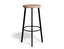 Atlas Bar Stool - Black - Natural Seat - 75cm Bar Height