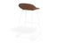 Pop Stool - White Frame and Upholstered Vintage Tan Seat