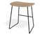 Elva Low Stool - Natural Seat - Black Frame
