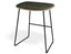 Elva Low Stool - Natural Seat - Green Pad - Black Frame