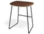 Elva Low Stool - Natural Seat - Tan Pad - Black Frame