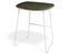 Elva Low Stool - Natural Seat - Green Pad - White Frame