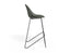 Pebble Olive Green Stool Shell Seat - Counter Stool 65cm Seat - White Base