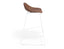 Pop Stool - White Frame and Upholstered Vintage Tan Seat