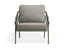 Kara Lounge Chair - Outdoor - Single - Eucalyptus Green - Granite Grey Cushions