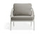 Kara Lounge Chair - Outdoor - Single - White - Granite Grey Cushions