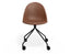 Pebble Chair Tan Upholstered Vintage Seat - Pyramid Fixed Base with Castors - Black