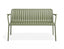 Roku Garden Bench 125cm - Outdoor - Eucalyptus Green - Chair with Sandy Grey Cushion