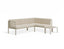 Seville Config G Corner Sofa - Latte - Outdoor - Husk Cushions + Teak Top