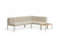 Seville Config G Corner Sofa - Latte - Outdoor - Husk Cushions + Teak Top