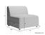 Atticus Modular Sofa Section - Armless - Ivory Cream