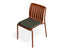 Roku Dining Chair - Outdoor - Papaya - Chair with Green Cushion