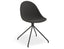 Pebble Anthracite Fabric Upholstered Chair - Swivel Base w Castors - Black