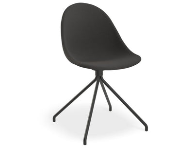 Pebble Anthracite Fabric Upholstered Chair - 4 Post - Black