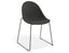 Pebble Anthracite Fabric Upholstered Chair - 4 Post - Black