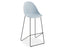 Pebble Blue Stool Shell Seat - Counter Stool 65cm Seat - Black Base