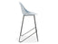 Pebble Blue Stool Shell Seat - Bar Stool 75cm Seat - White Base