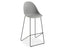 Pebble Grey Stool Shell Seat - Counter Stool 66cm Seat Height - White Frame